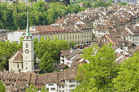 俯视,伯尔尼老城,伯恩,瑞士