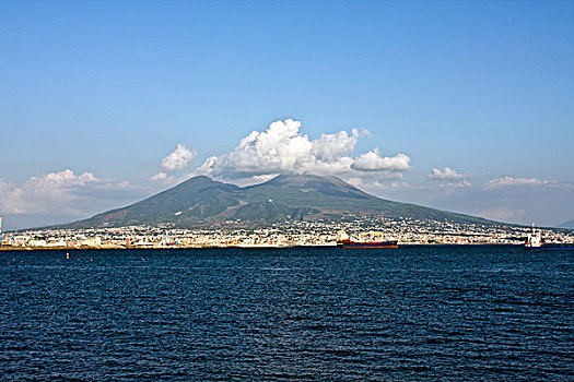 维苏威火山,火山,海湾,那不勒斯,坎帕尼亚区,意大利,欧洲