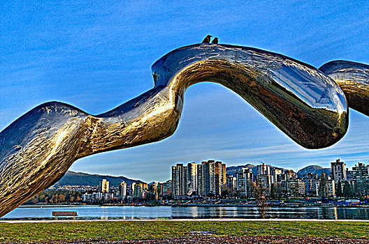 冰冷,水,温哥华,雕塑,公园,不列颠哥伦比亚省,加拿大