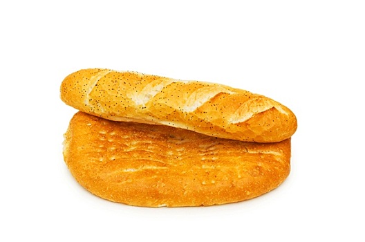 两个,面包块,隔绝,白色