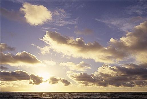 夏威夷,阳光,阴天,上方,海洋