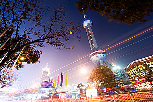 上海,十一月,光影,地标建筑,东方明珠塔,背景