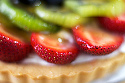 特写,草莓,水果馅饼