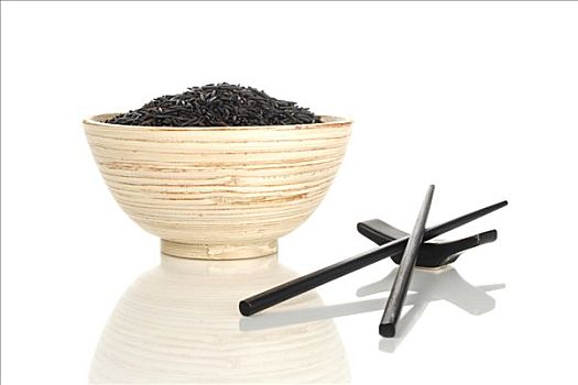 菰米,木碗,筷子