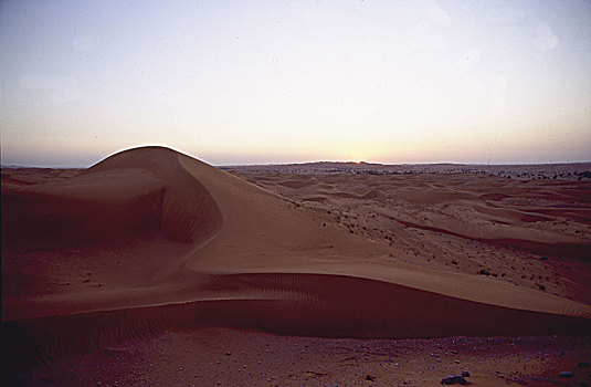 日落,上方,沙漠