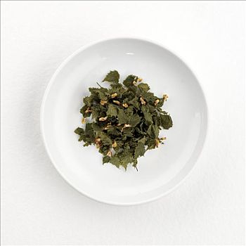 桦树,叶子,茶,干燥,盘子