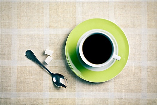 黑咖啡,绿色,杯子