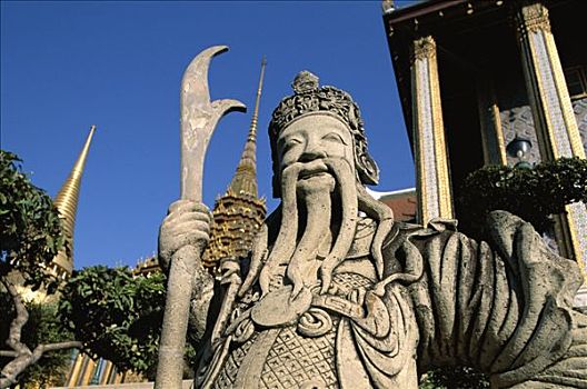 大皇宫,玉佛寺,雕塑,中国,守卫,曼谷,泰国
