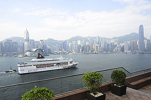 维多利亚港,遥望中环一带的风景,香港