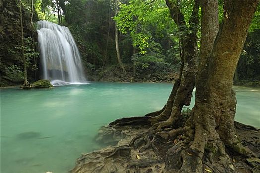 瀑布,季风,树林,国家公园,泰国