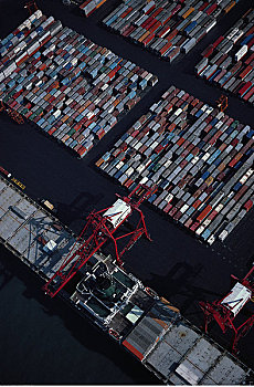 航拍,货箱,港口,香港