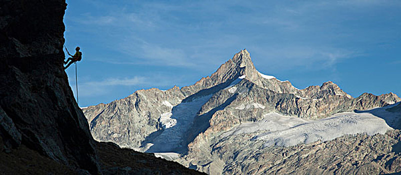 攀登,岩石,墙壁,勃朗峰,法国