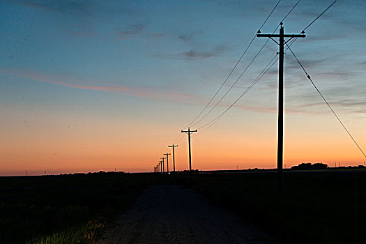 电缆,线条,草原,地点,曼尼托巴,加拿大