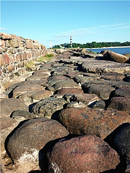 石头,道路,遗址,海洋