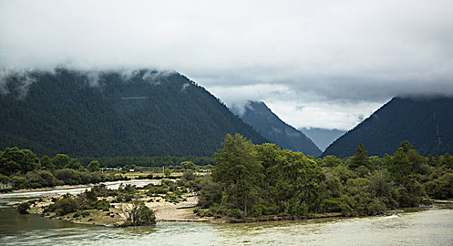 尼洋河田园风光