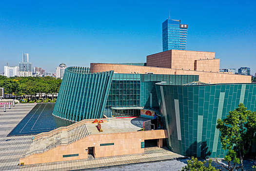 航拍广东中山市文化艺术中心