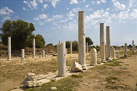 排,柱子,罗马,遗址,土耳其,里维埃拉,亚洲