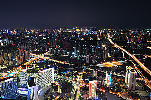 陕西西安城市全景夜景