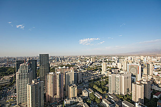 俯瞰乌鲁木齐城市全景