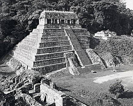 碑铭神庙,帕伦克,玛雅,墨西哥