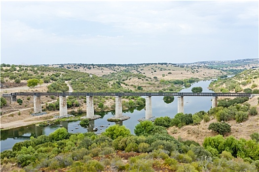 铁路,高架桥,瓜地亚纳河,靠近,葡萄牙