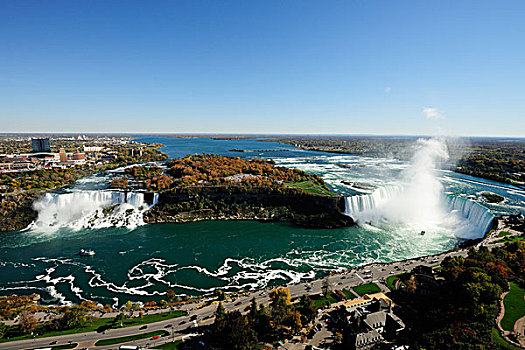 尼亚加拉,瀑布,风景,高处,暸望,塔,尼亚加拉瀑布,安大略省,加拿大,北美