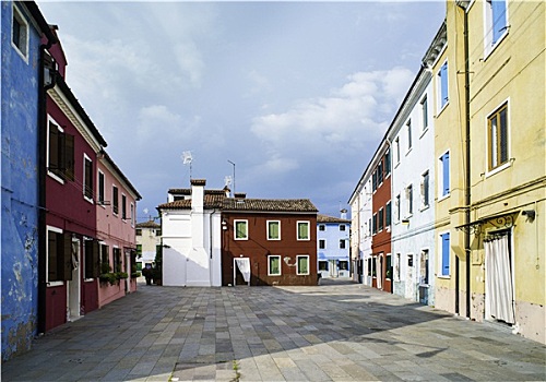彩色,房子,威尼斯