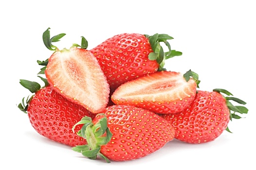 草莓,隔绝,上方,白色背景
