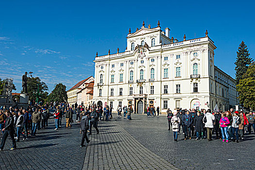 广场,布拉格城堡,布拉格,捷克共和国,欧洲