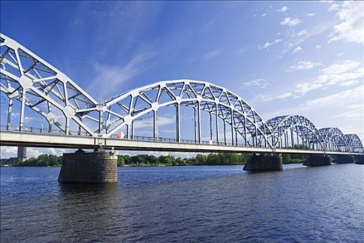 铁路桥,道加瓦河,河,里加,地区,拉脱维亚