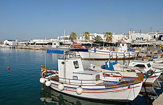 希腊,帕罗斯岛,渔船,港口,市中心