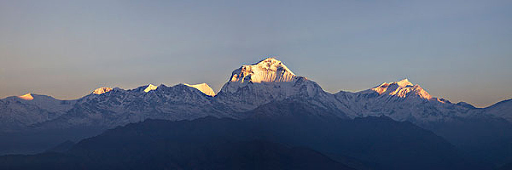 阳光,落下,山,喜马拉雅山,尼泊尔