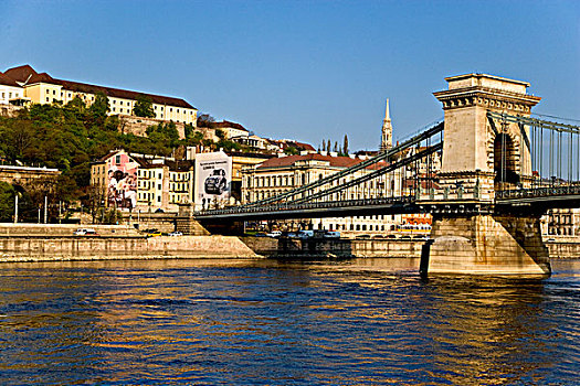 景色,布达佩斯,匈牙利,河,船,停靠,位置