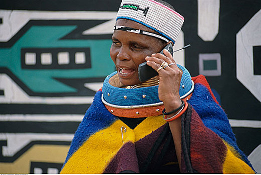 部族,女人,手机,南非