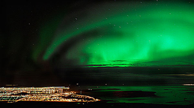 北极光,雷克雅未克,冰岛
