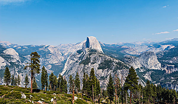 风景,优胜美地山谷,半圆顶,优胜美地国家公园,加利福尼亚,美国,北美