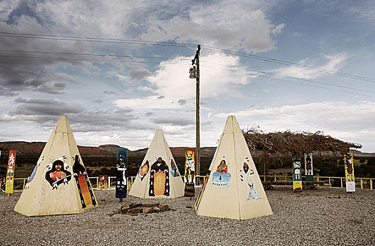 印第安,圆锥形帐篷,新墨西哥,美国
