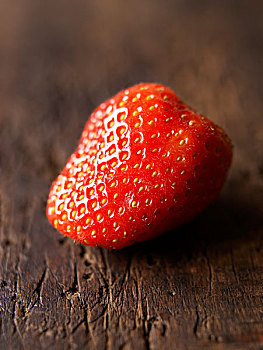 一个,新鲜,草莓