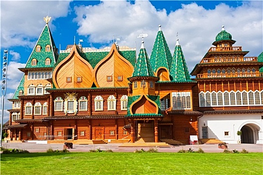 木质,宫殿,俄罗斯