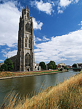 英格兰,林肯郡,波士顿,教堂,旁侧,河,最高,中世纪,塔,14世纪,装饰,哥特式,时尚