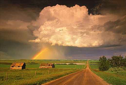 彩虹,风暴,艾伯塔省,加拿大