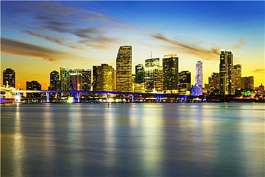 迈阿密,城市,夜晚