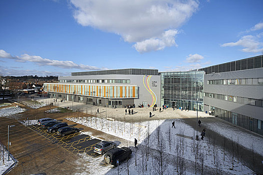 新,大学,伊普斯维奇,英国,2009年,外景,建筑,雪