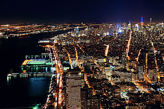 纽约,市区,夜晚