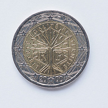 法国,2欧元,硬币
