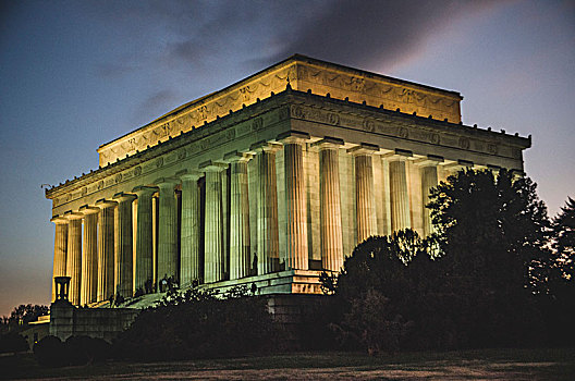 林肯纪念堂,户外,黄昏,华盛顿,华盛顿特区,美国,建筑