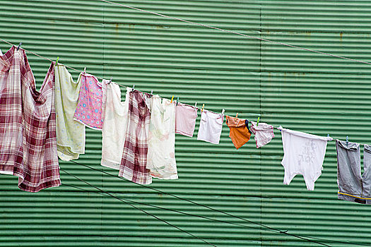 晾衣服,街道,布宜诺斯艾利斯,阿根廷