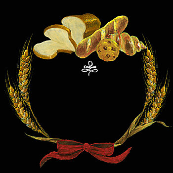 框,面包,小麥,帶