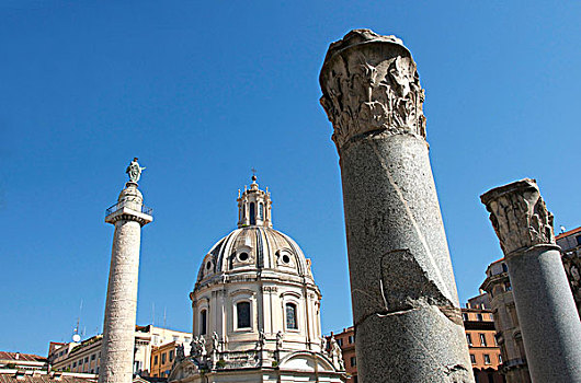 柱子,圆顶,玛丽亚,教堂,神圣,名字,图拉真,论坛,罗马,意大利,欧洲