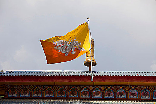 旗帜,不丹,雷,龙